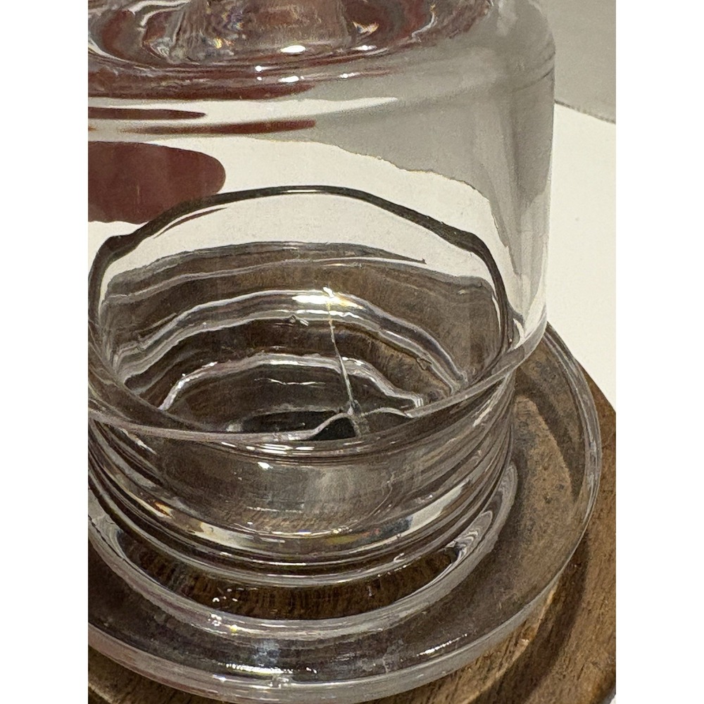 Small Butter Bell Dish European Style Clear Glass Crack. See‎ Photo - Picture 5 of 7